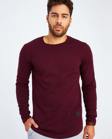 Men's V-Neck Longsleeve burgundy