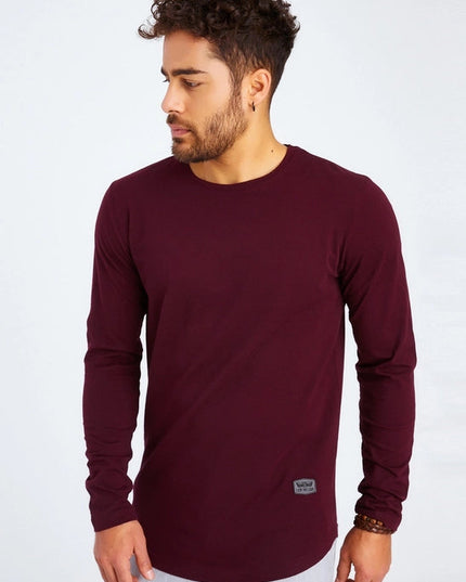 Men's V-Neck Longsleeve burgundy