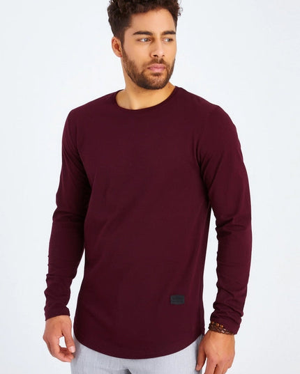 Men's V-Neck Longsleeve burgundy