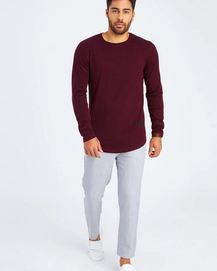 Men's V-Neck Longsleeve burgundy