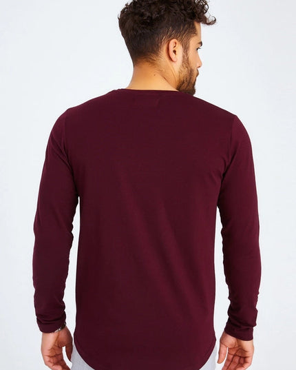 Men's V-Neck Longsleeve burgundy