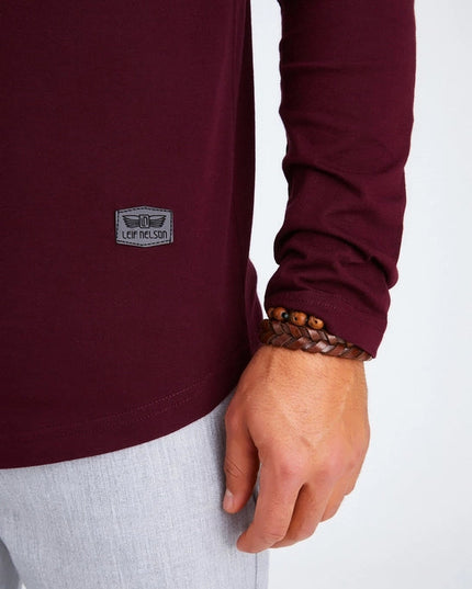 Men's V-Neck Longsleeve burgundy