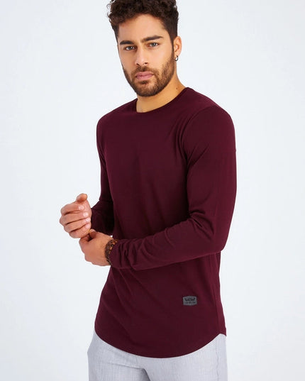 Men's V-Neck Longsleeve burgundy