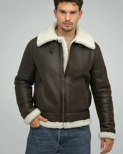 Merino Shearling Jacket For Men brown