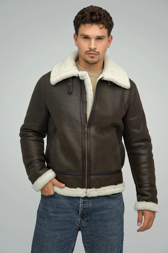 Merino Shearling Jacket For Men brown