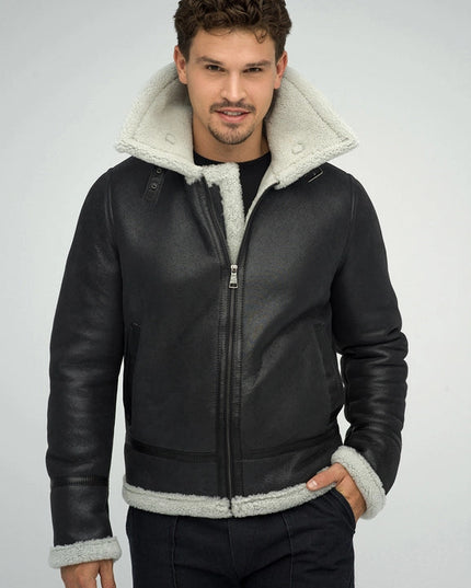 Merino Shearling Jacket For Men grey