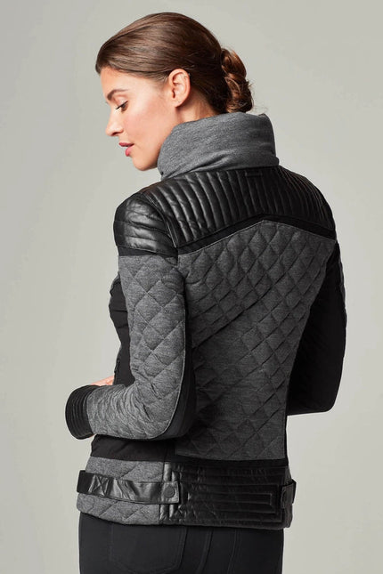 Mesh Inset Moto Puffer - Down Filled