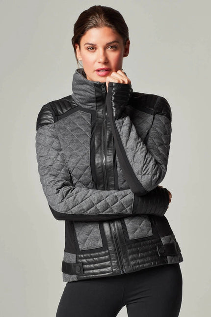 Mesh Inset Moto Puffer - Down Filled