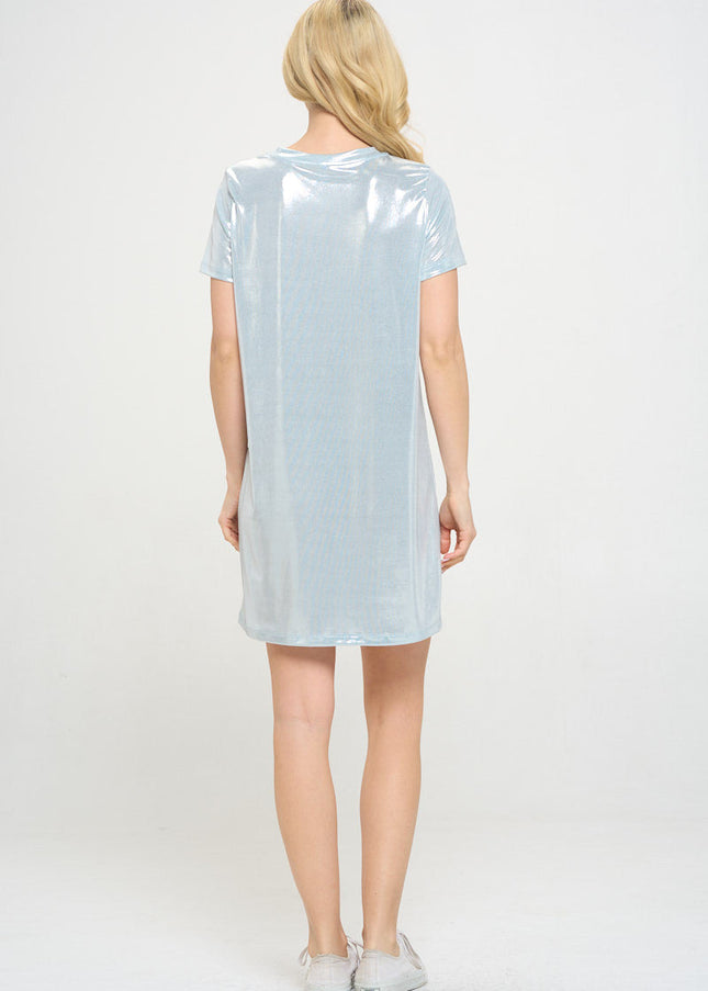 Metallic Short Sleeve Dress-2