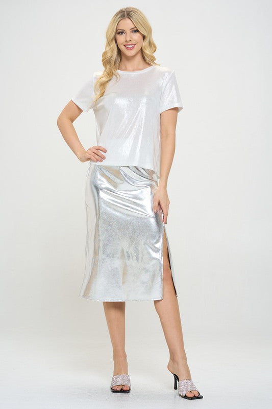 Metallic Short Sleeve Top-5