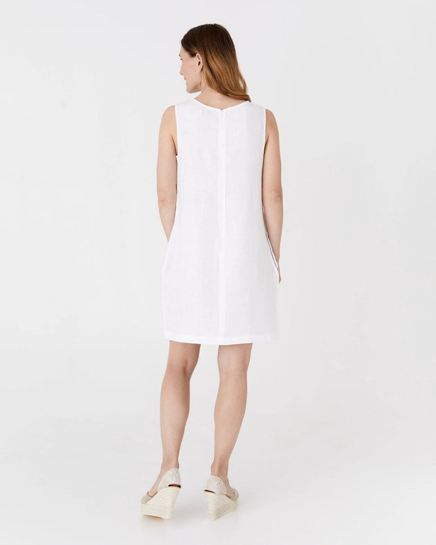 Midi Linen Dress Manhattan in White