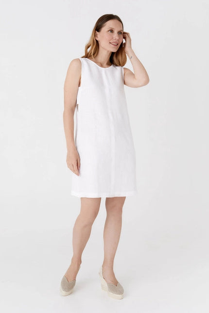 Midi Linen Dress Manhattan in White