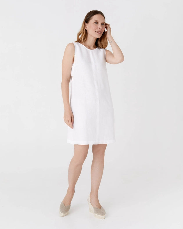 Midi Linen Dress Manhattan in White