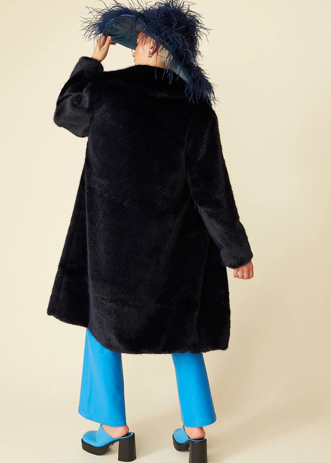 Midnight Blue Bamboo Midi Coat-3