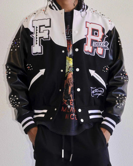 Midnight Rodeo Leather Varsity Jacket