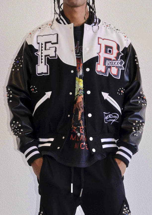 Midnight Rodeo Leather Varsity Jacket