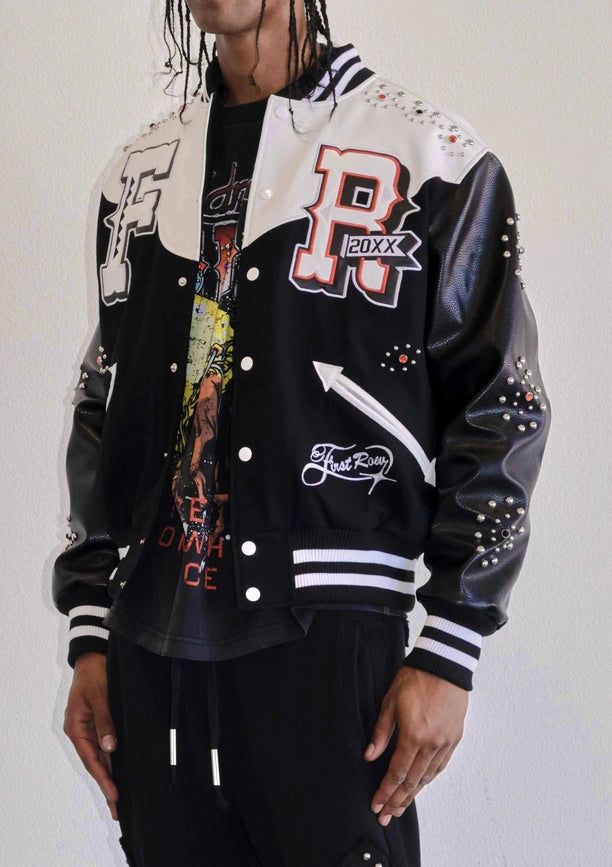 Midnight Rodeo Leather Varsity Jacket