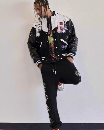 Midnight Rodeo Leather Varsity Jacket