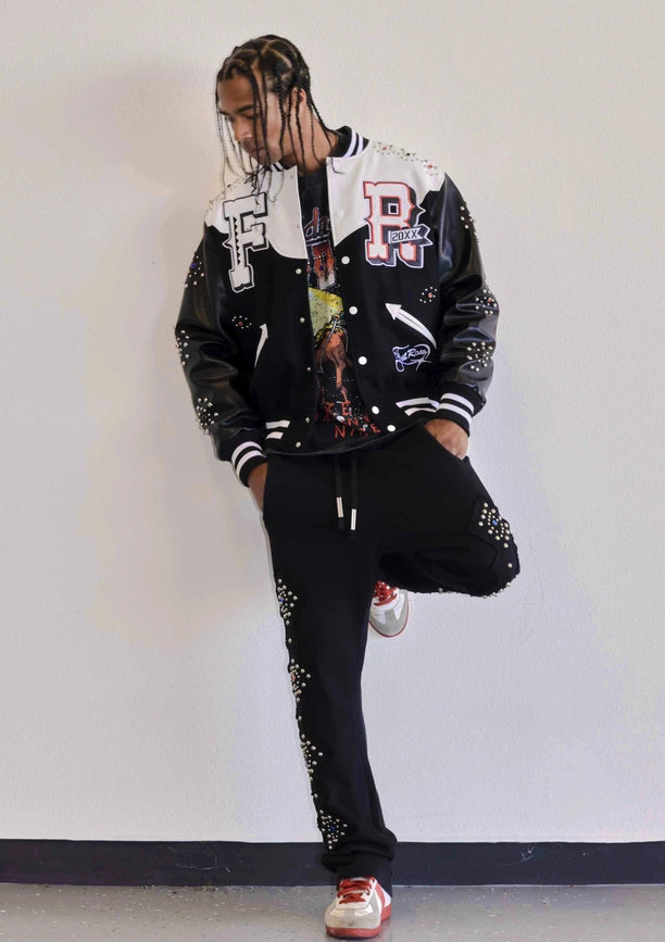 Midnight Rodeo Leather Varsity Jacket