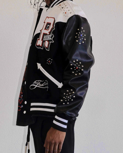 Midnight Rodeo Leather Varsity Jacket