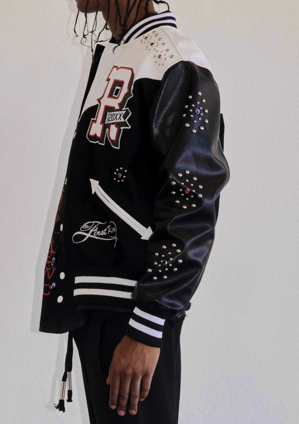 Midnight Rodeo Leather Varsity Jacket