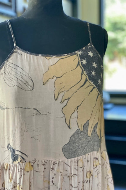 Milk & Honey Bohéme Slip Dress With Bees And Sunflowers