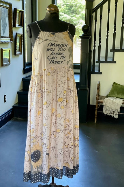 Milk & Honey Bohéme Slip Dress With Bees And Sunflowers