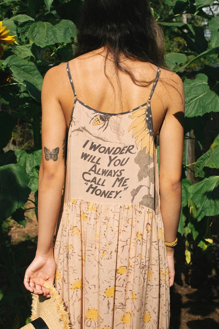 Milk & Honey Bohéme Slip Dress With Bees And Sunflowers