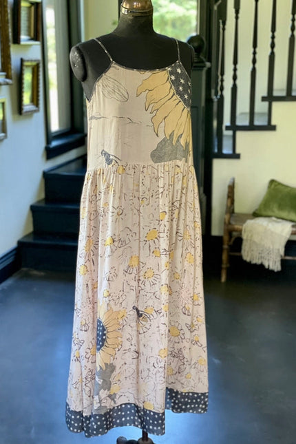 Milk & Honey Bohéme Slip Dress With Bees And Sunflowers