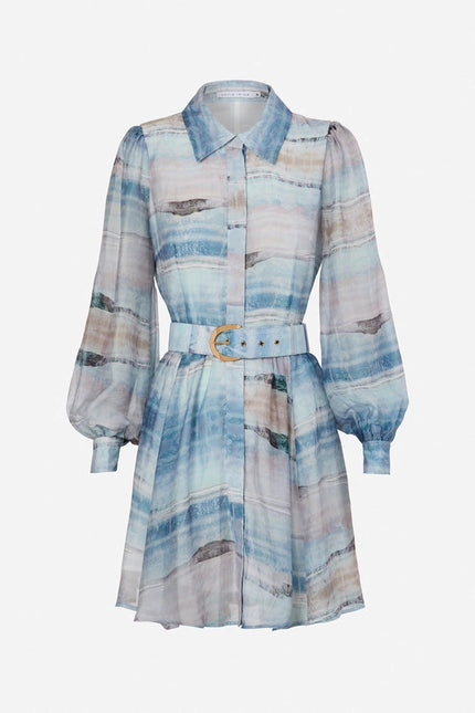 Mini Shirt Dress - Light Blue Ocean