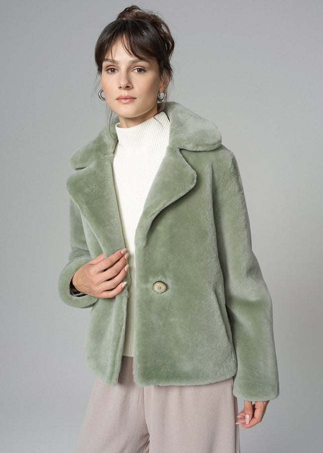 Mint Merino Sheepskin Fur Jacket-1