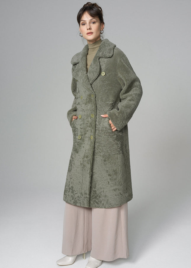 Mint Reversible Genuine Sheepskin Maxi Coat-4