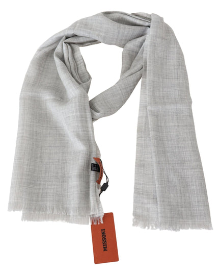 Missoni Elegant Beige Wool Silk Unisex Scarf