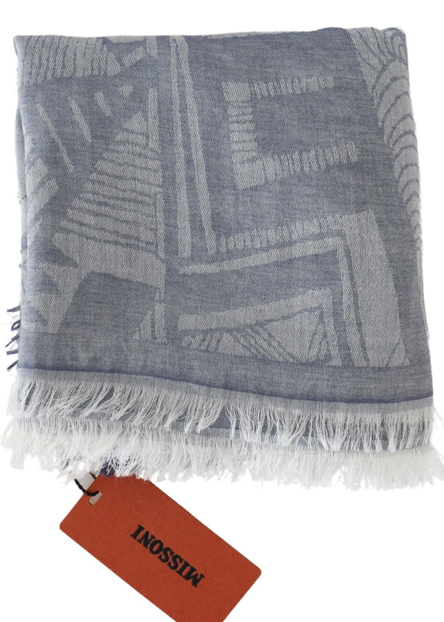 Missoni Elegant Cashmere Fringed Scarf in Gray