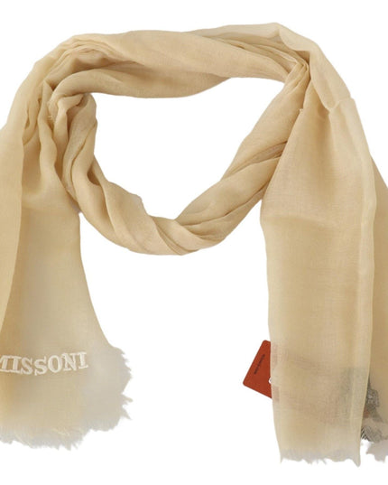 Missoni Elegant Cashmere Scarf in Beige