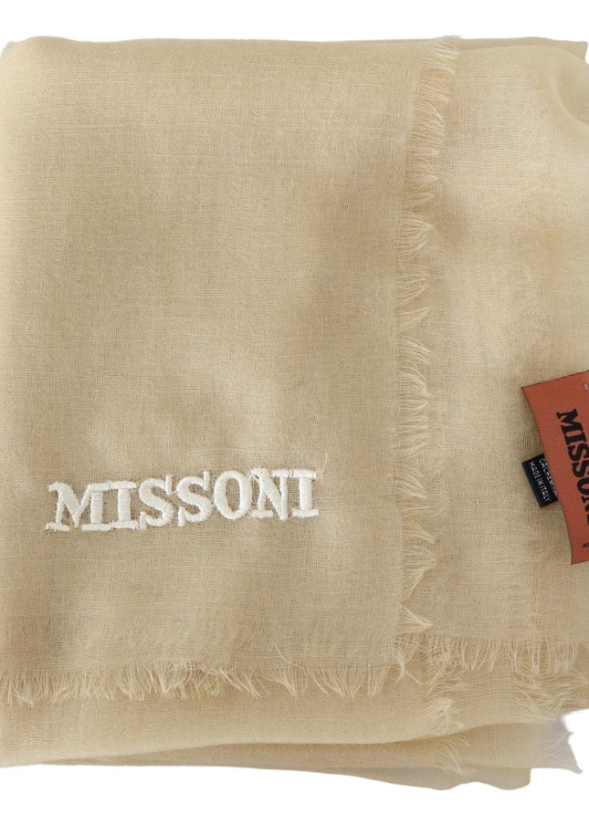 Missoni Elegant Cashmere Scarf in Beige