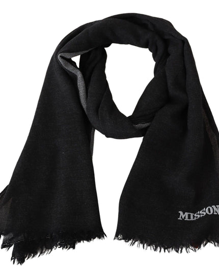 Missoni Elegant Wool Scarf with Signature Embroidery