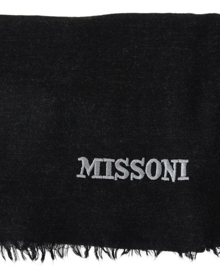 Missoni Elegant Wool Scarf with Signature Embroidery