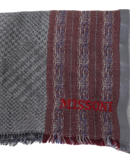 Missoni Elegant Wool Striped Logo Scarf