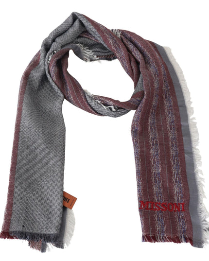 Missoni Elegant Wool Striped Logo Scarf