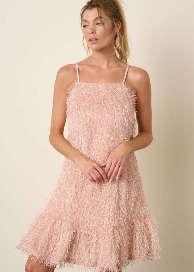 Mittoshop Feather Ruffle Hem Mini Cami Dress