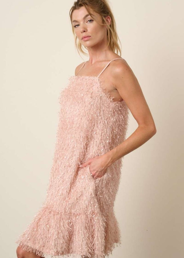 Mittoshop Feather Ruffle Hem Mini Cami Dress