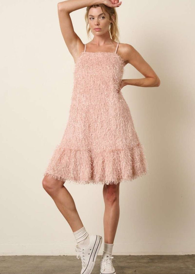 Mittoshop Feather Ruffle Hem Mini Cami Dress