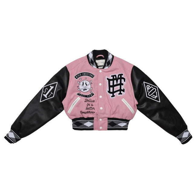 Mixed Emotions Multi Patches Varsity Jacket