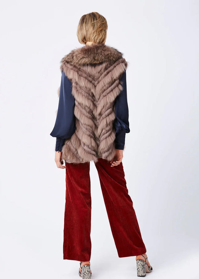 Mocha Fox and Coney Fur Gilet-2