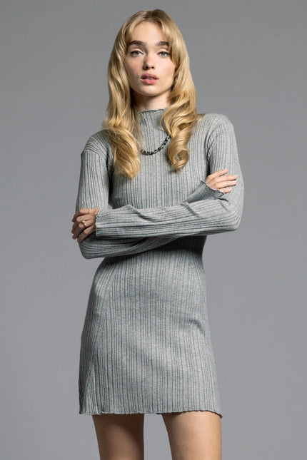 Mock Neck Ribbed Dress - Mirren Dress