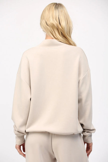 Modal Blend Cowl Neck Sweatshirt ECRU