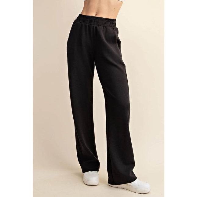 Modal Poly Span Scuba Straight Pant Black