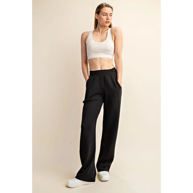 Modal Poly Span Scuba Straight Pant Black