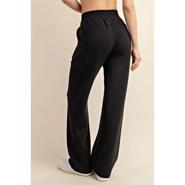 Modal Poly Span Scuba Straight Pant Black